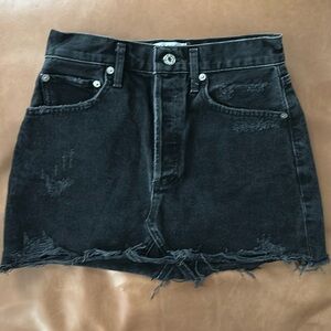 Agolde black mini denim skirt